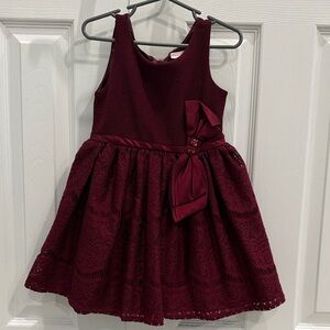 Youngland Burgundy Lace Kids Dress